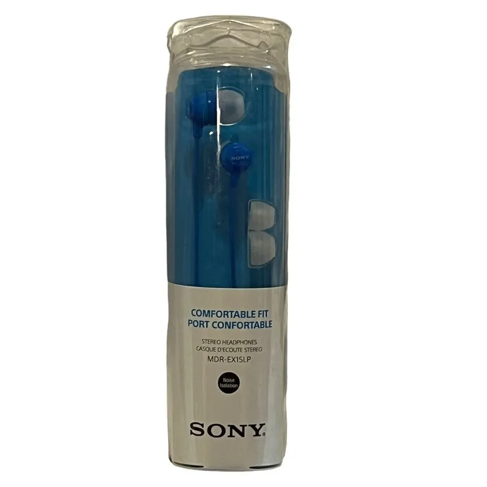 Sony MDR EX15LP Fashion Color EX Series In Ear Earbud Headphones Blue New